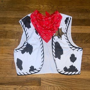 Mens Toy Story Woody accessories: vest & bandana.